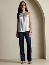 [Lysegrå] SilkSilky-DK Sleeveless Halter T-shirt til kvinder 006