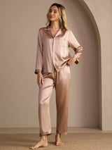 [Toscana] SilkSilky-DK Long Sleeve Lapel Collar Dame Pyjamas 003