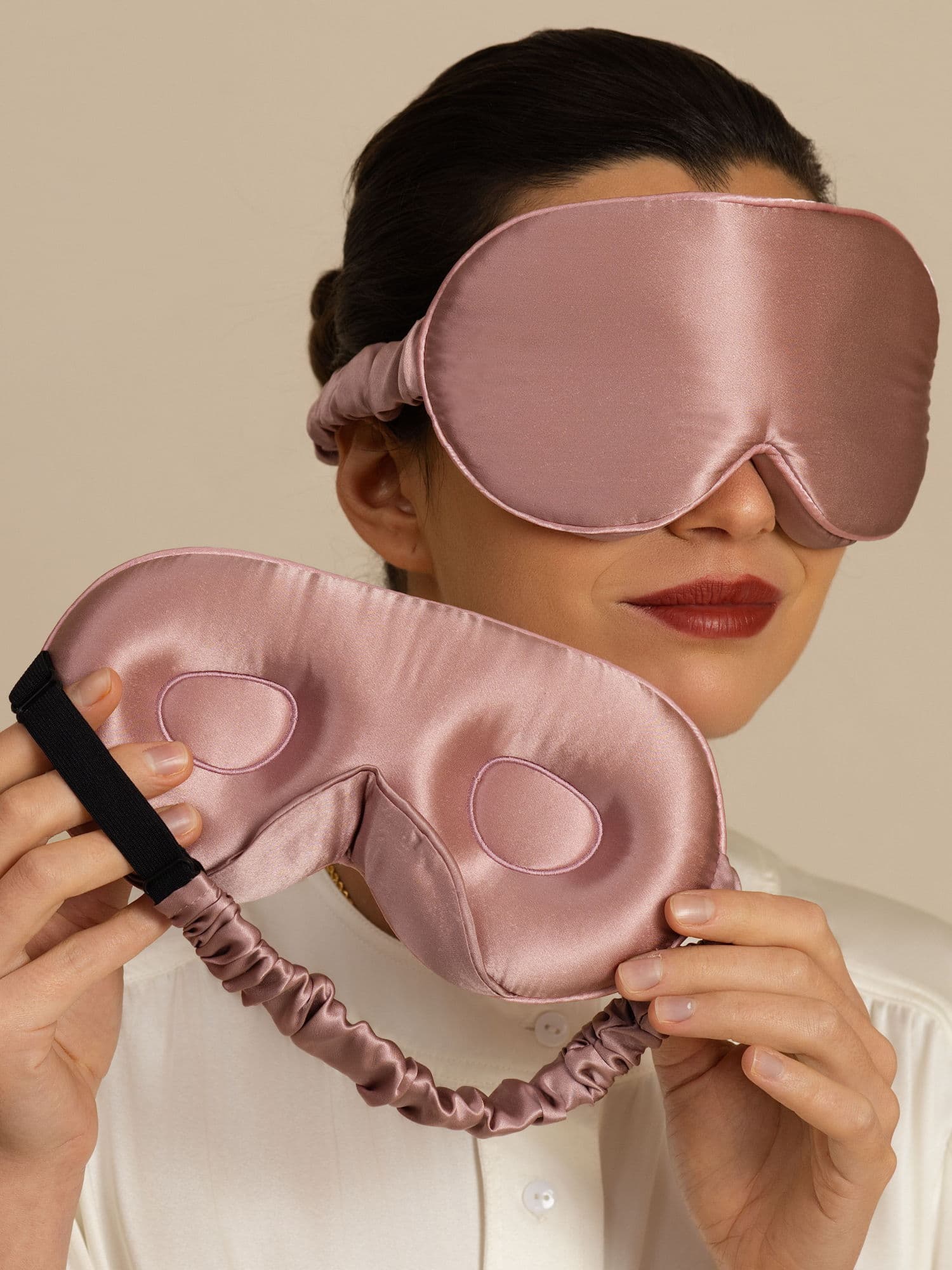 [Bleg Mauve] SilkSilky-DK 22Momme Øjenmaske 001