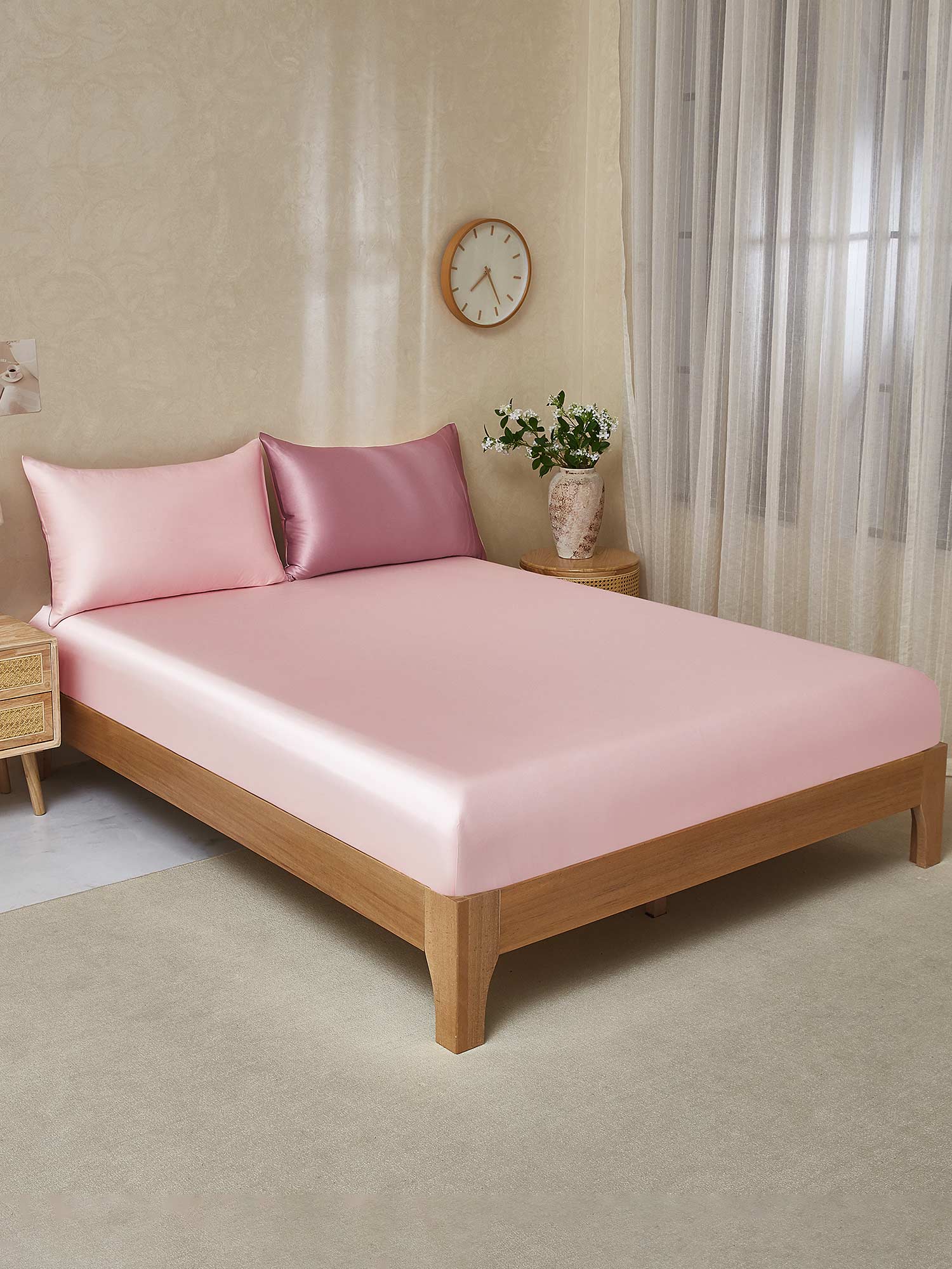 [BlegMauve+LysPink] SilkSilky-DK 25Momme Bedding Set 001,