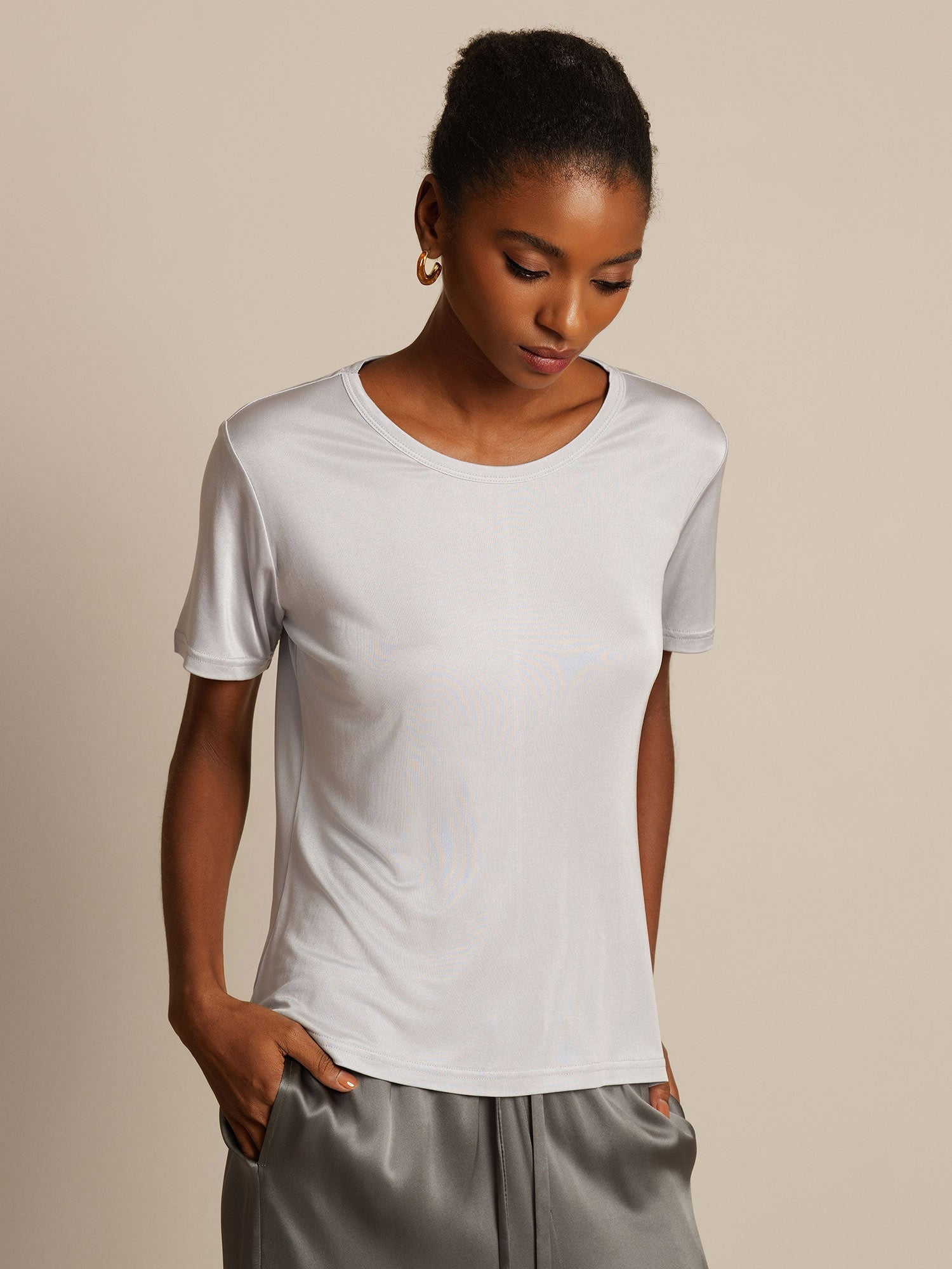 [Sølv] SilkSilky-DK Womens T-Shirt 003,