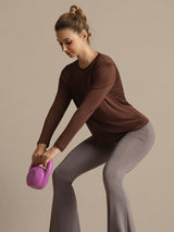 [Kaffe] SilkSilky-DK Langærmet Tight Crew Neck T-shirt til kvinder 006