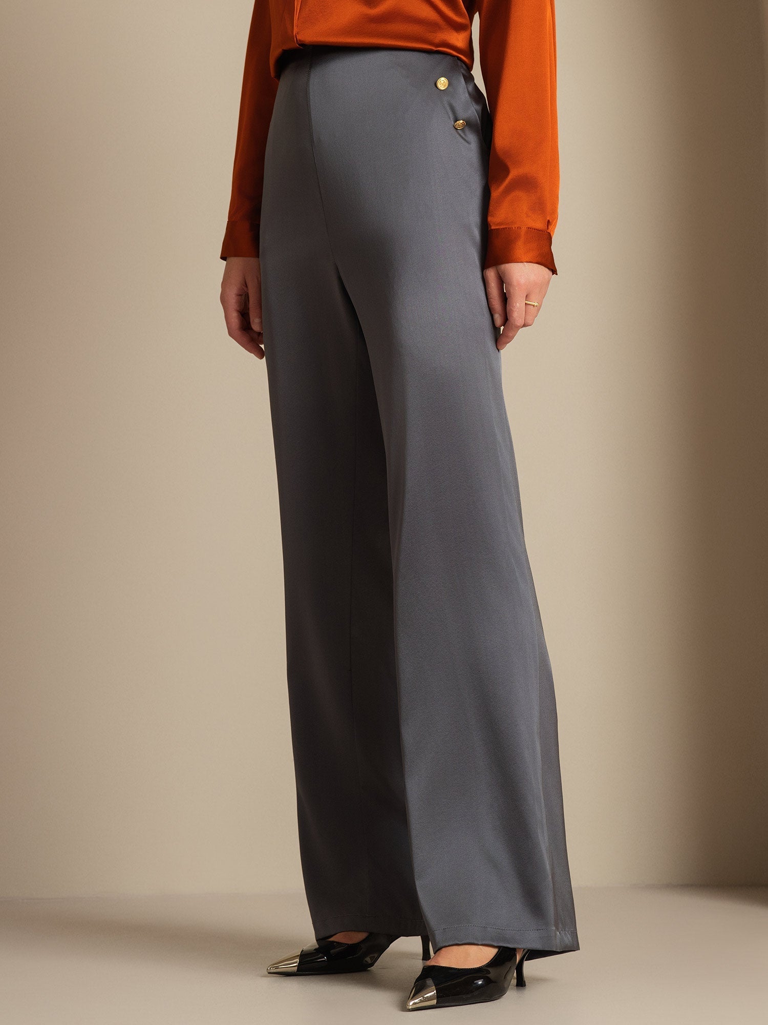 [Mørkegrå] SilkSilky-DK 19Momme Silke Womens Pants 005