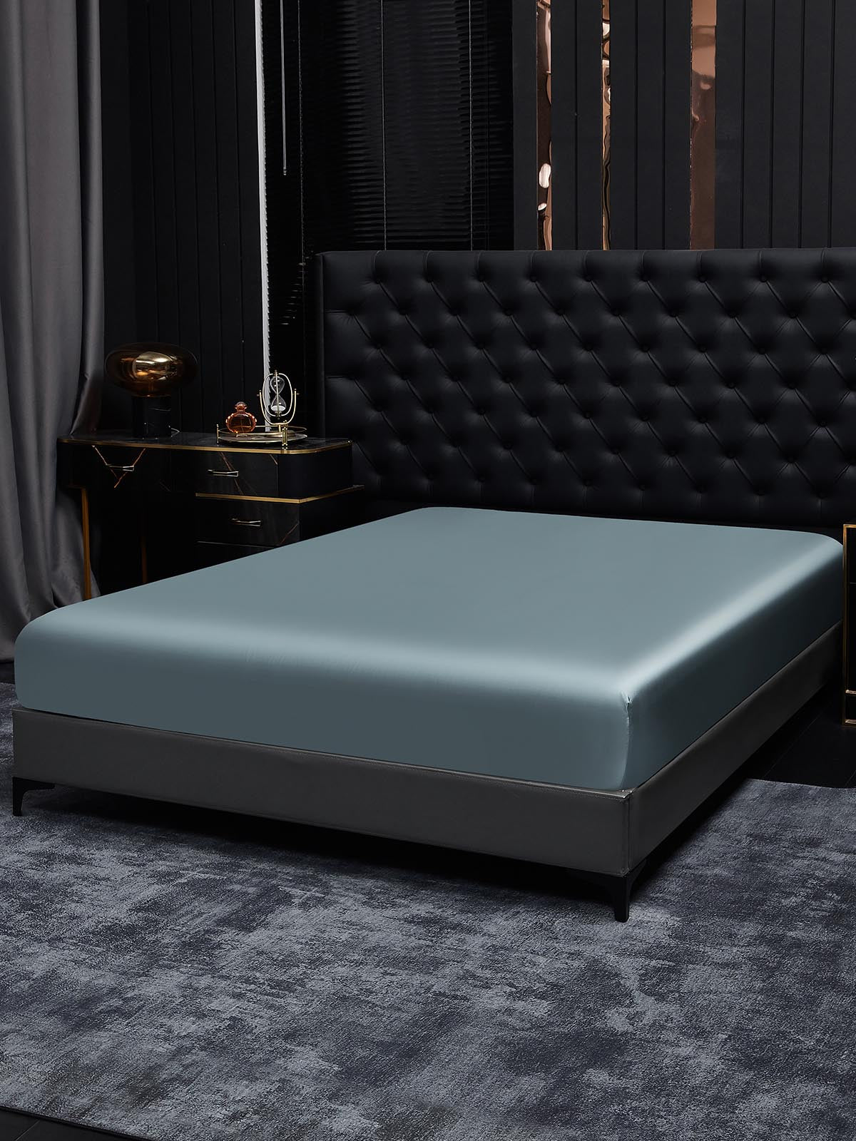 [Gråblå] SilkSilky-DK 22Momme Sheet 002