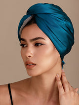 [Blågrøn] SilkSilky-DK Hårturban 003