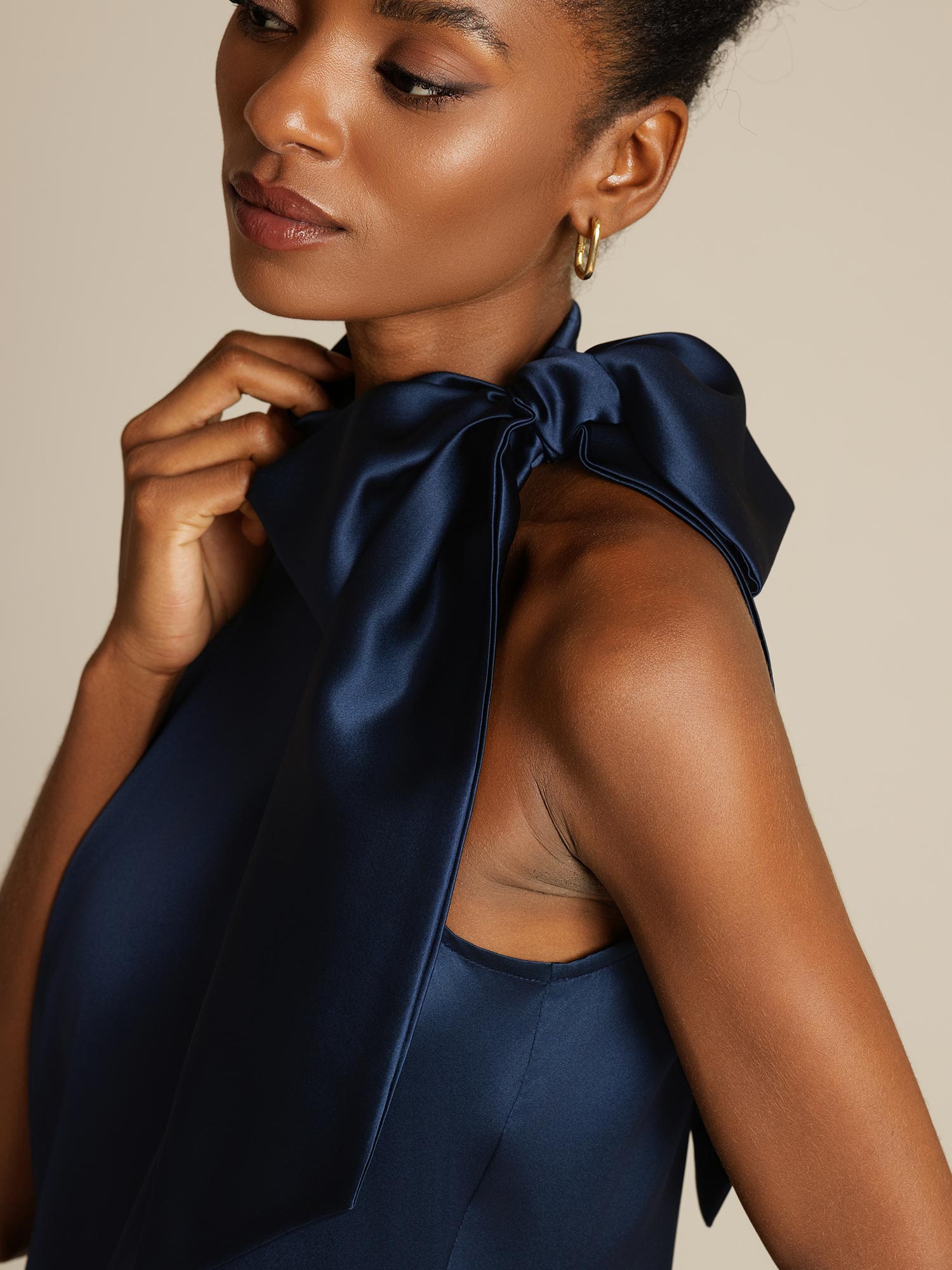 [Mørkeblå] SilkSilky-DK 19Momme Silke Dress 004,