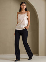 [Beige] SilkSilky-DK Spaghetti Strap Camisole Top 006