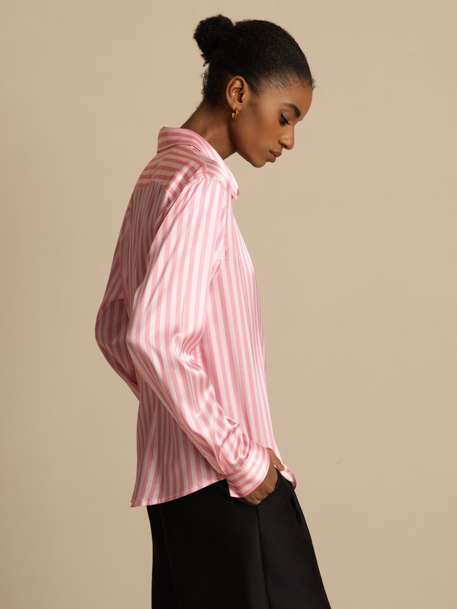 [Rosa Stribe] SilkSilky-DK Silke Womens Shirt 002