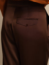 [Mørk Chokolade] SilkSilky-DK 19Momme Silke Womens Pants 003