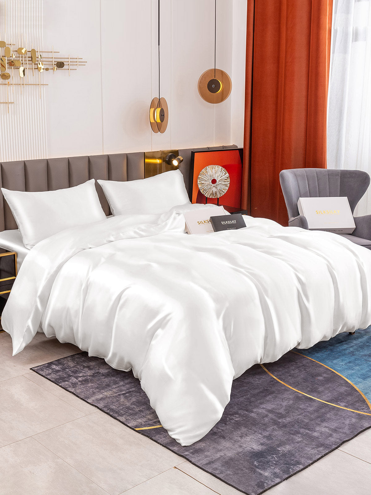 [Hvid] SilkSilky-DK 19Momme Bedding Set 002