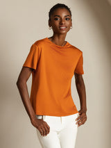 [Orange] SilkSilky-DK Short Sleeve T-shirt til kvinder 006
