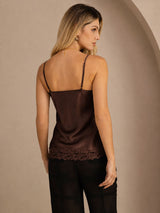 [Brun] SilkSilky-DK V Neck Camisole Top 002