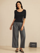 [Sort] SilkSilky-DK Half Sleeve T-shirt til kvinder 007