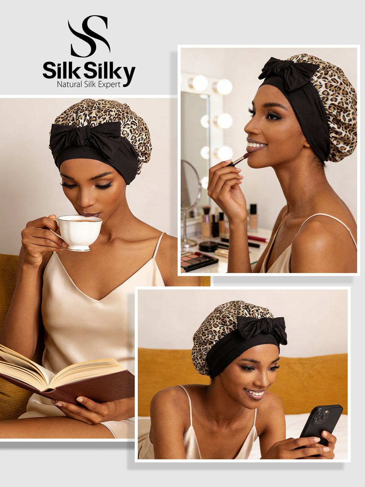 [Leopard] SilkSilky-DK Silke Sleep Cap 005