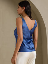 [Ægte Petrol] SilkSilky-DK Sleeveless V Neck Camisole Top 002