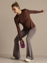 [Kaffe] SilkSilky-DK Langærmet Tight Crew Neck T-shirt til kvinder 009