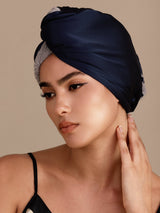 [Mørkeblå] SilkSilky-DK Hårturban 003