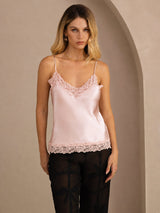 [Lyserød] SilkSilky-DK V Neck Camisole Top 001