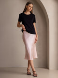 SilkSilky-DK 19Momme Skirt LysPink 005