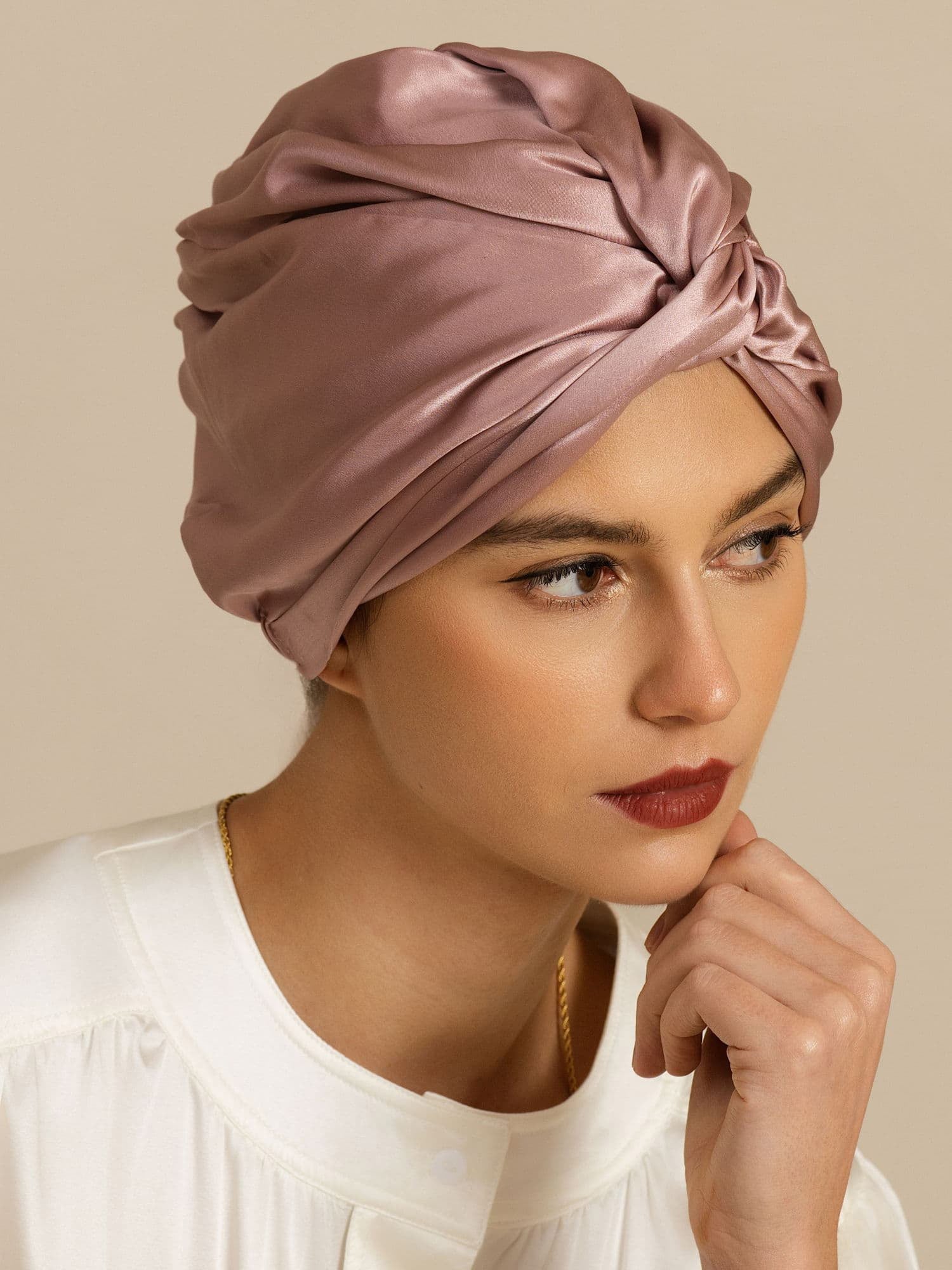 [Bleg Mauve] SilkSilky-DK Sovehætte 001