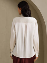 [Lysegrå] SilkSilky-DK Long Sleeve High Neck Damebluser 002