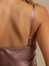 [Bleg Mauve] SilkSilky-DK Sleeveless V Neck Natkjole 006