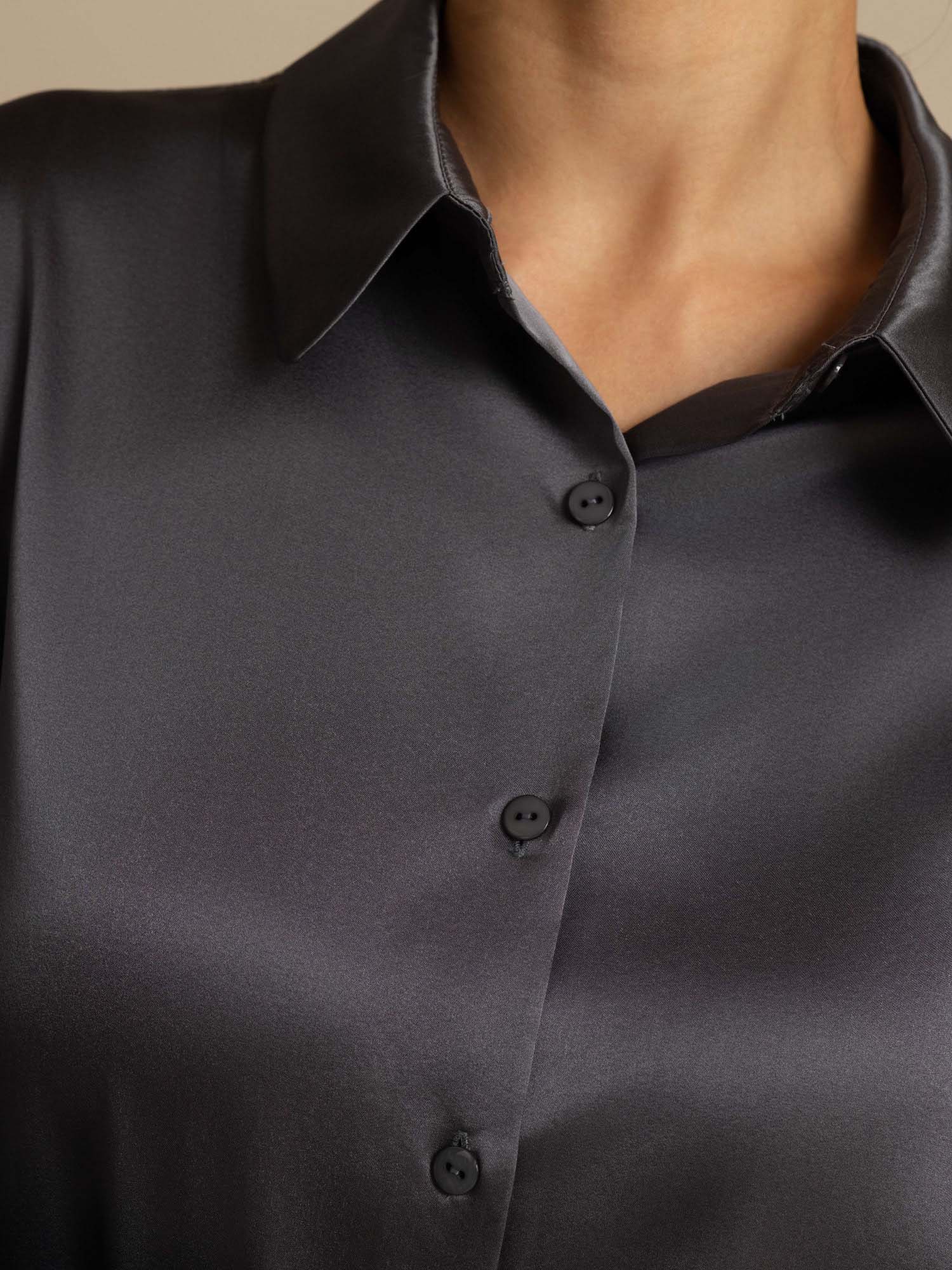 [Mørkegrå] SilkSilky-DK Silke Womens Shirt 006