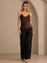 [Brun] SilkSilky-DK V Neck Camisole Top 006
