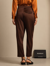 [Mørk Chokolade] SilkSilky-DK 19Momme Silke Womens Pants 002