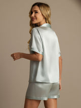 [Lyseblå] SilkSilky-DK Womens Pajamas 002,