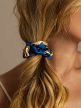 [Navy Drage] SilkSilky-DK Scrunchie 003