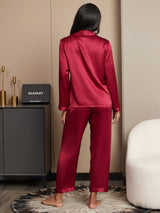 [Vin] SilkSilky-DK Long Sleeve Lapel Collar Dame Pyjamas 002