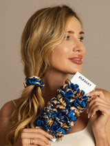 [Navy Drage] SilkSilky-DK Scrunchie 001