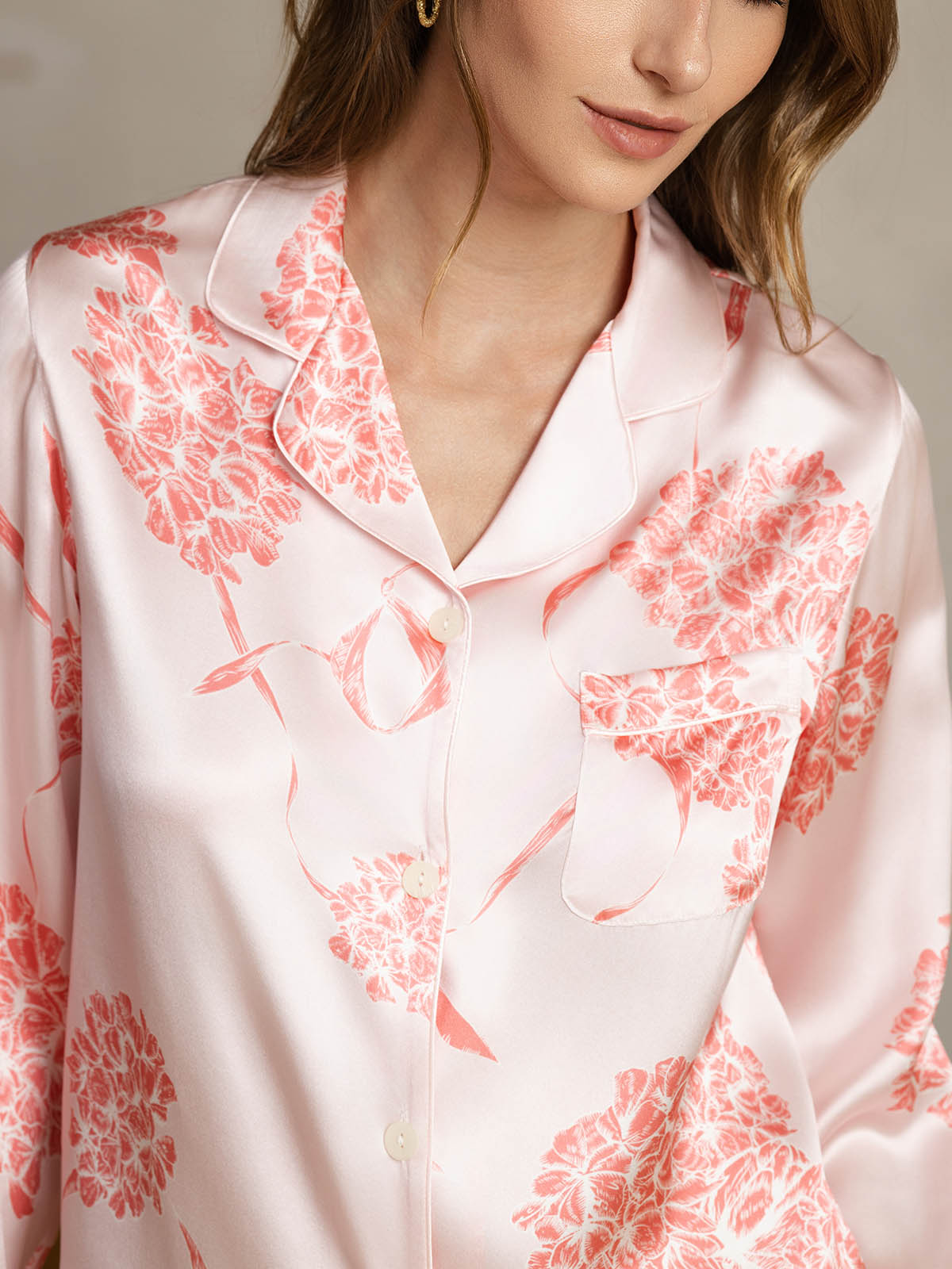 [Korallblomster] SilkSilky-DK Womens Pajamas 005