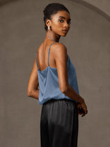 [Ægte Petrol] SilkSilky-DK Spaghetti Strap Camisole Top 002