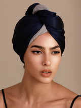 [Mørkeblå] SilkSilky-DK Hårturban 004
