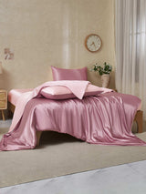 [BlegMauve+LysPink] SilkSilky-DK 19Momme Bedding Set 002