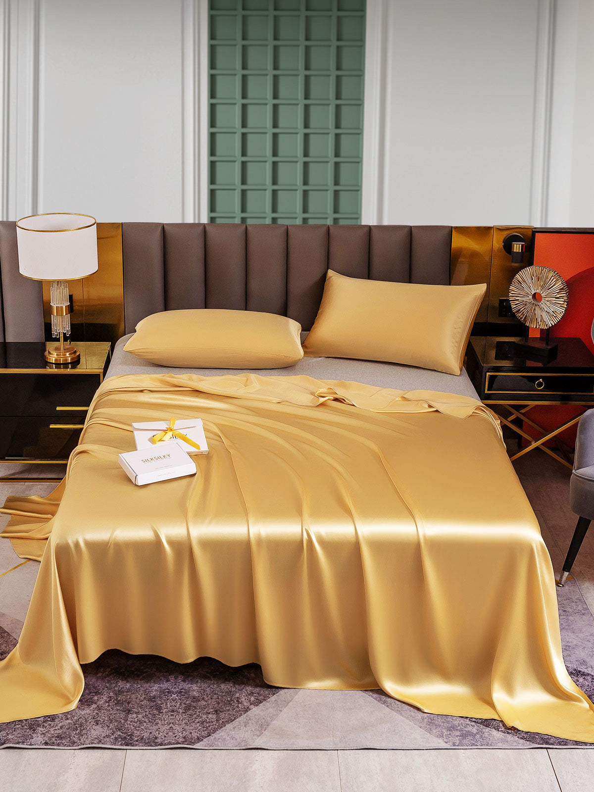 [Champagne] SilkSilky-DK 25Momme Bedding Set 001
