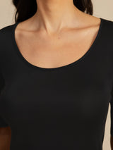 [Sort] SilkSilky-DK Half Sleeve T-shirt til kvinder 006