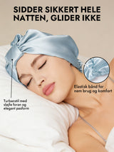 [Lyseblå] SilkSilky-DK Sovehætte 004