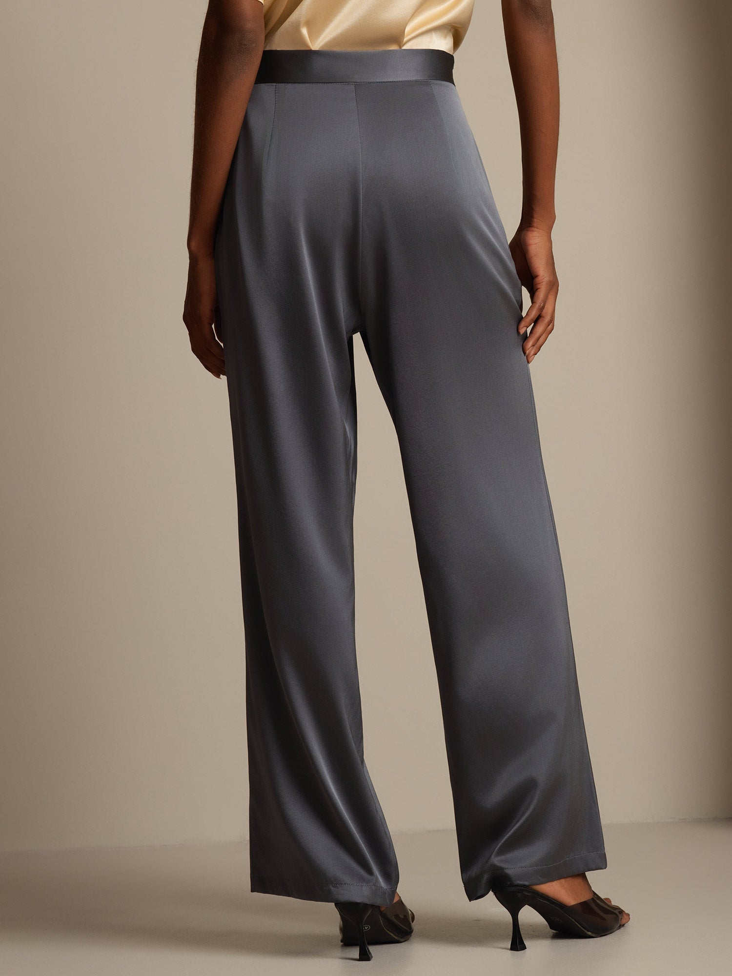 [Mørkegrå] SilkSilky-DK 19Momme Silke Womens Pants 002,