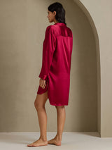 [Vin] SilkSilky-DK Long Sleeve Lapel Collar Soveskjorte 002