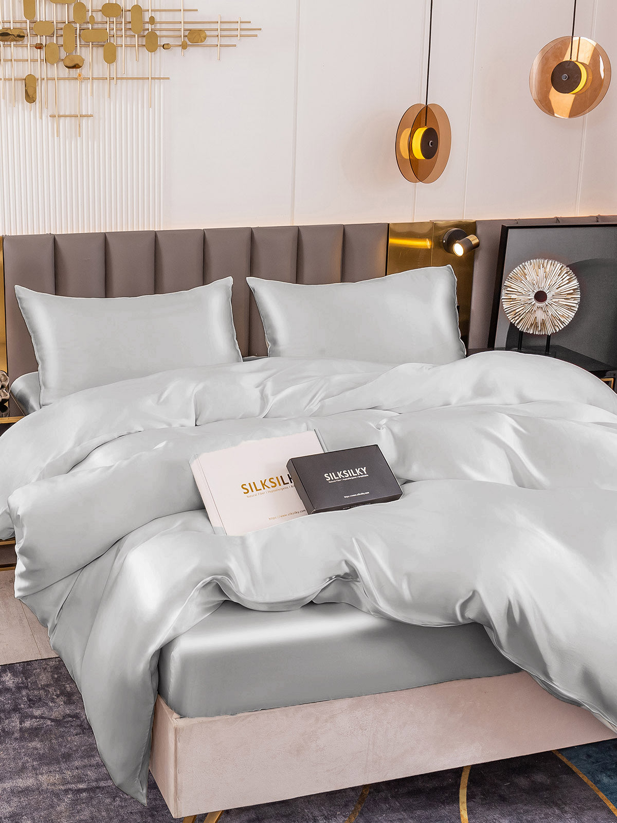 [Sølv] SilkSilky-DK 19Momme Bedding Set 003