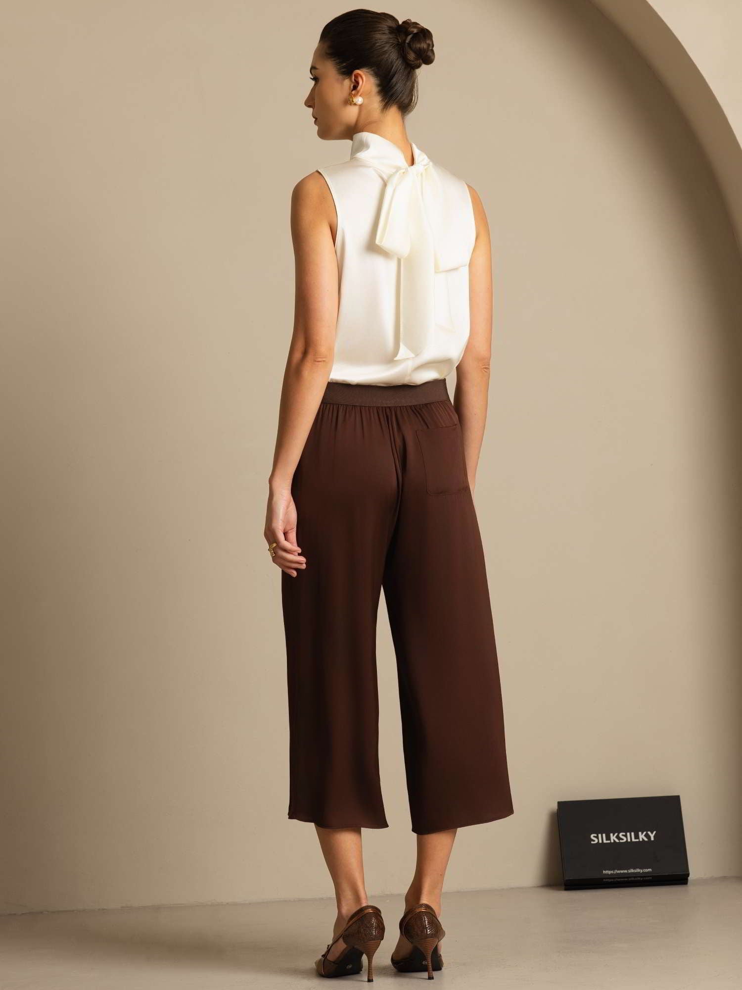 [Elfenben] SilkSilky-DK 19Momme Silke Blouse 009