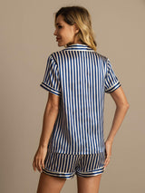 [Mørkeblå] SilkSilky-DK Womens Pajamas 002,