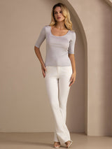[Lysegrå] SilkSilky-DK Half Sleeve T-shirt til kvinder 006