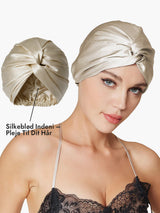 [Beige] SilkSilky-DK Sovehætte 004