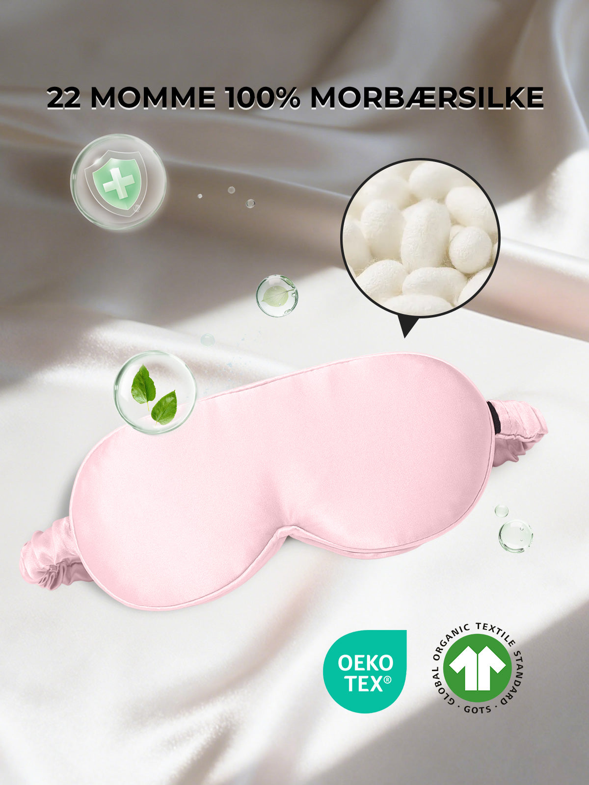 [Lyserød] SilkSilky-DK Silke Eye Mask 002