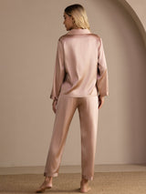 [Toscana] SilkSilky-DK Long Sleeve Lapel Collar Dame Pyjamas 002