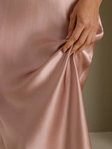[Toscana] SilkSilky-DK Sleeveless V Neck Kjole 005